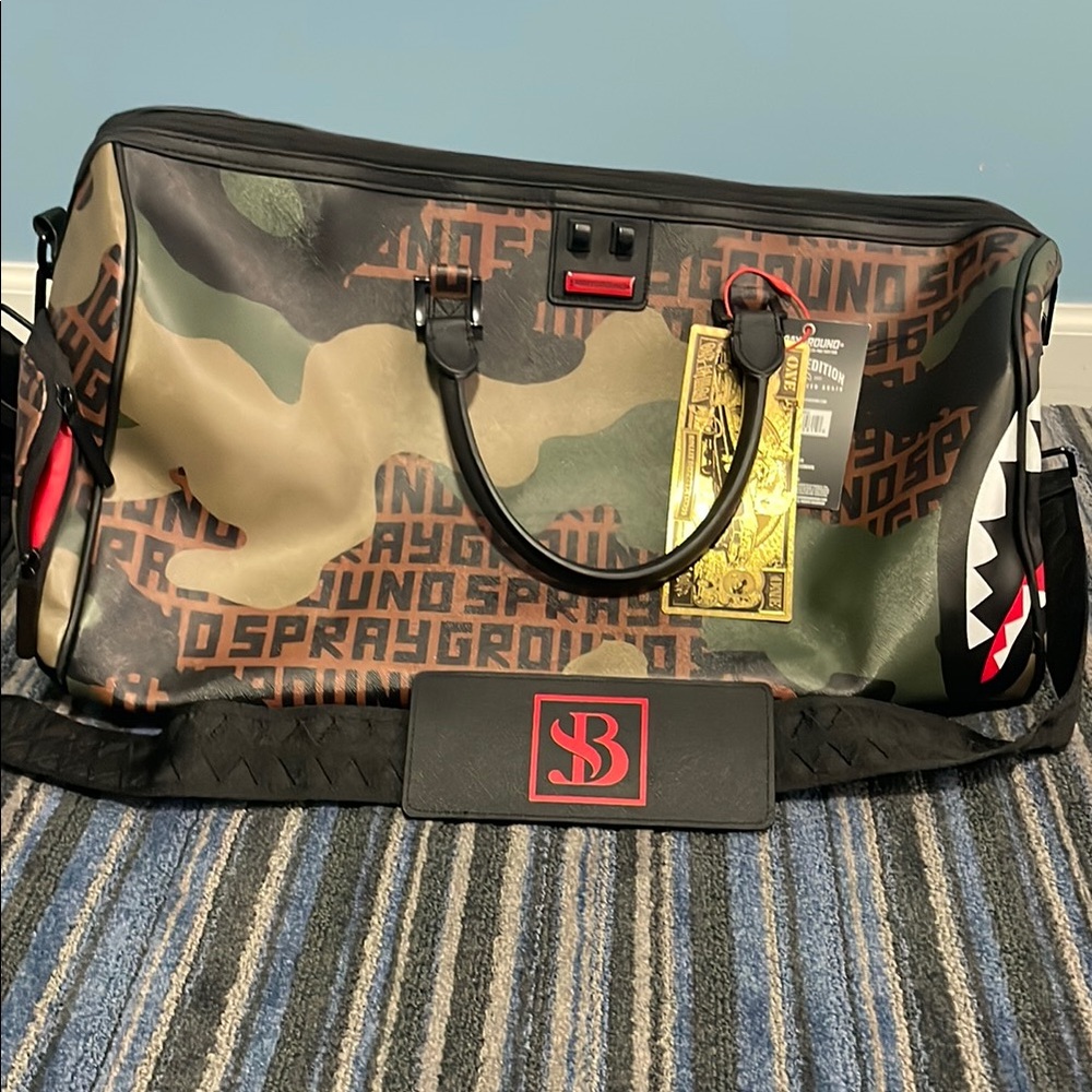 Sprayground Camo and Black Men's Bag